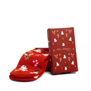 Moonwalk Sock - Kırmızı Yeni Yıl Temalı Çorap