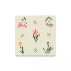 Renkli Çiçekli Taş Bardak Altlığı