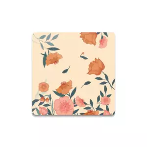 Çiçekli Taş Bardak Altlığı