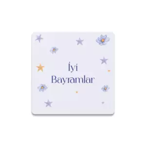 Yıldızlı İyi Bayramlar Taş Bardak Altlığı