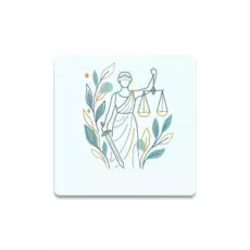 Adalet Figürlü Taş Bardak Altlığı