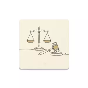 Terazi Figürlü Taş Bardak Altlığı