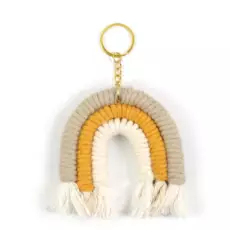 Gökkuşağı Makrome Anahtarlık - Grey