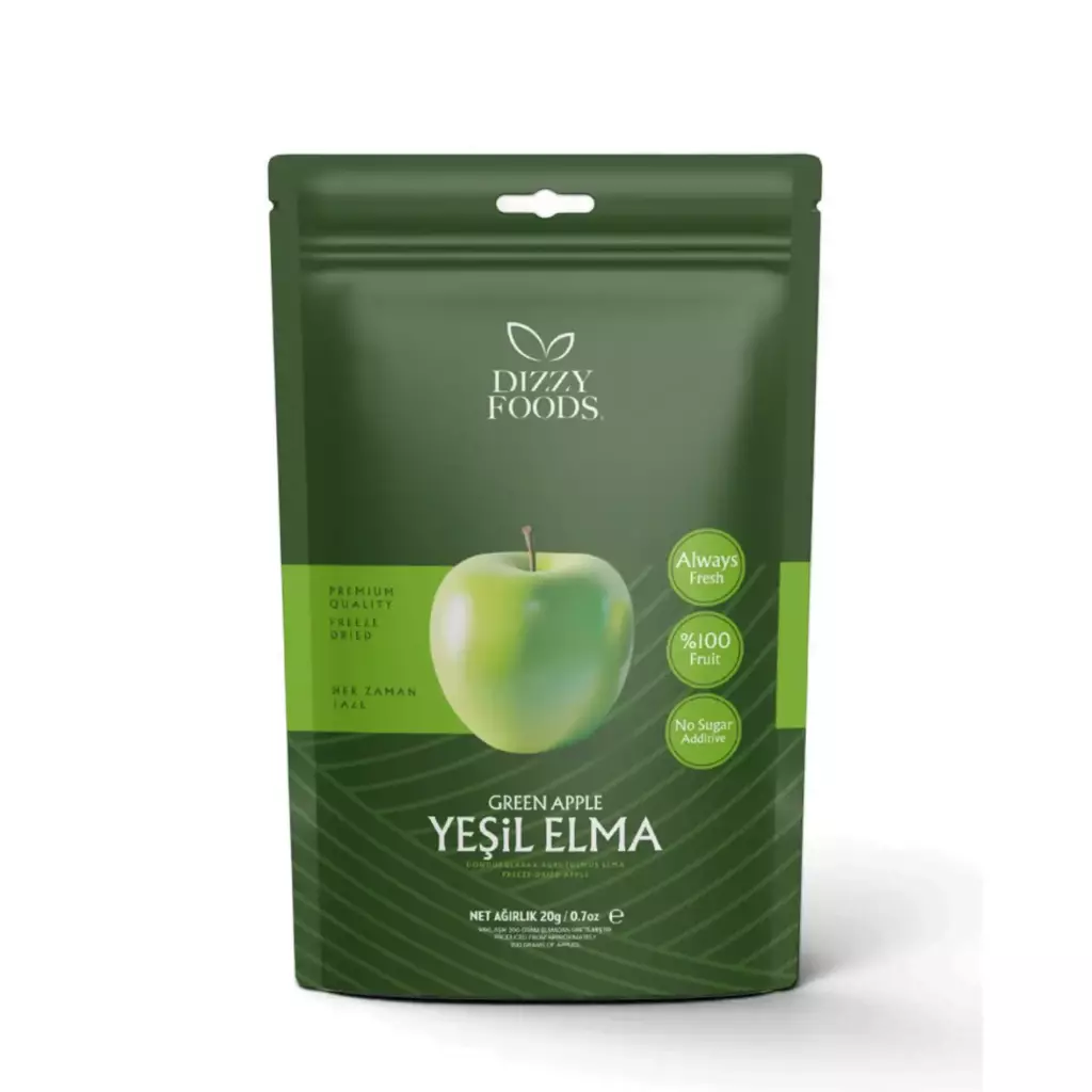 Dizzy Foods Dondurularak Kurutulmuş Yeşil Elma Dizzy Foods Dondurularak Kurutulmuş Yeşil Elma