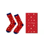 Moonwalk Sock - Kırmızı Yeni Yıl Temalı Çorap