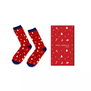Moonwalk Sock - Kırmızı Yeni Yıl Temalı Çorap