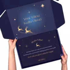 Yılbaşı Karşılama Kartı - Lacivert