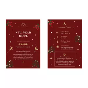 Kırmızı New Year Blend Kahve - Bilgilendirme Kartı